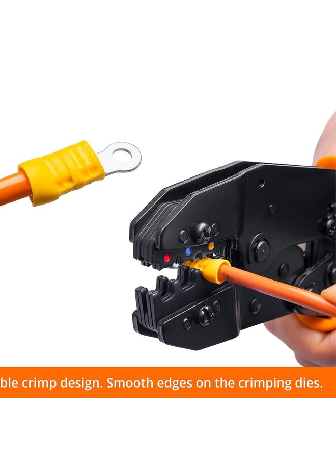 LAMAY Crimping Tool For Insulated Electrical Connectors - Ratcheting Wire Crimper - Crimping Pliers - Ratchet Terminal Crimper - Wire Crimp Tool - Image 3